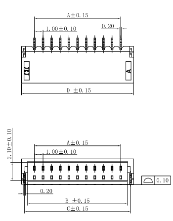 1.0mm Pitch Horizontal Connector, LCP UL94V-0, 50V 1A 1.0mm Pitch Horizontal Connector