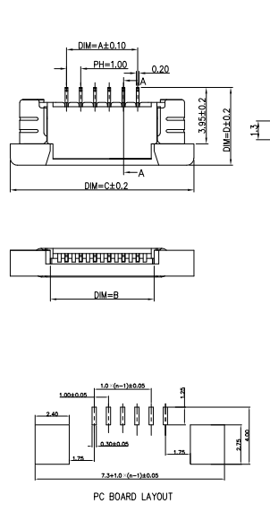 FPC 1.0mm Pitch 2.0H Drawer Top Contact Full Shield FPC 1.0mm Pitch 2.0H Drawer Top Contact Full Shield