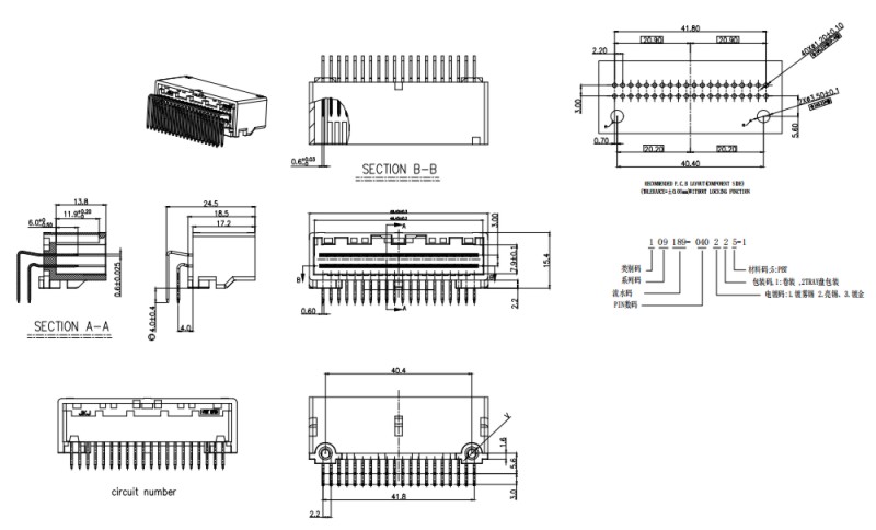 [1318384-*] 2.2Pitch 40P Board Connector