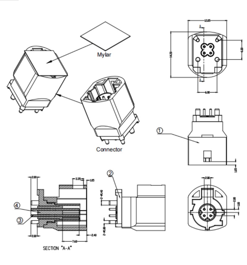 [HSDNXRPPCB14WBX] HSD 4P Vertical Connector from China manufacturer - Connector