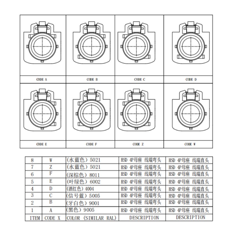 [HSDSJZSJXXX-19] HSD 4P Female Connector from China manufacturer - Connector