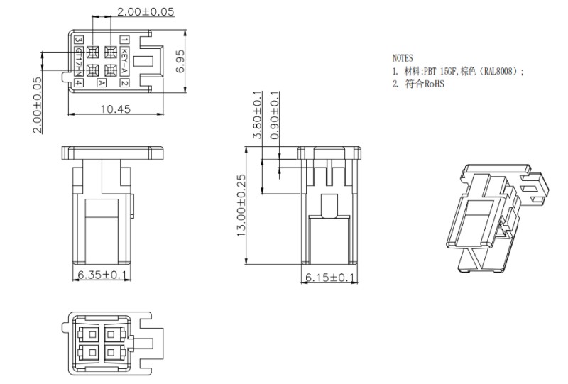[GT17HNS2-4DS-2C(A-D)] GT17 Cable End 4P Plastic Core from China manufacturer - Connector
