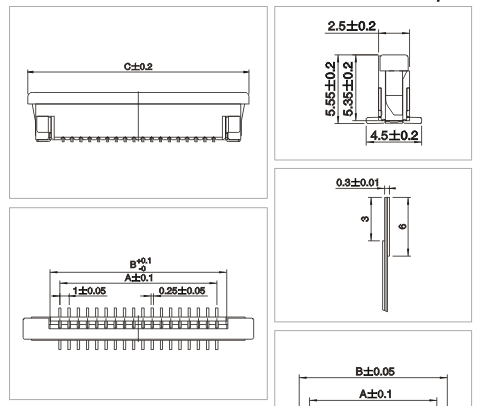 1.0mm Pitch FPC ZIF Locking Vertical SMT In-Line Type