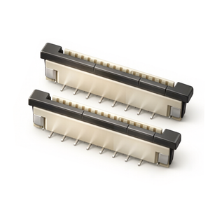 1.0mm Pitch FPC ZIF Vertical Slide Lock SMT Staggered Connector