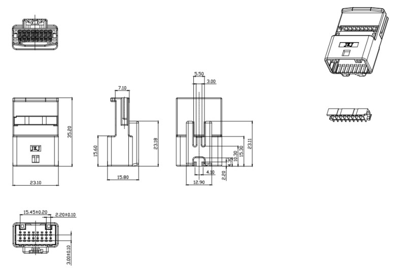 [1473410-1] 2.2Pitch 16P Wire End Female Housing