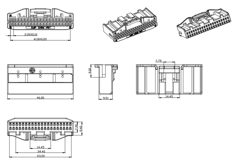 [1318389-1] 2.2Pitch 40P Wire End Male Housing