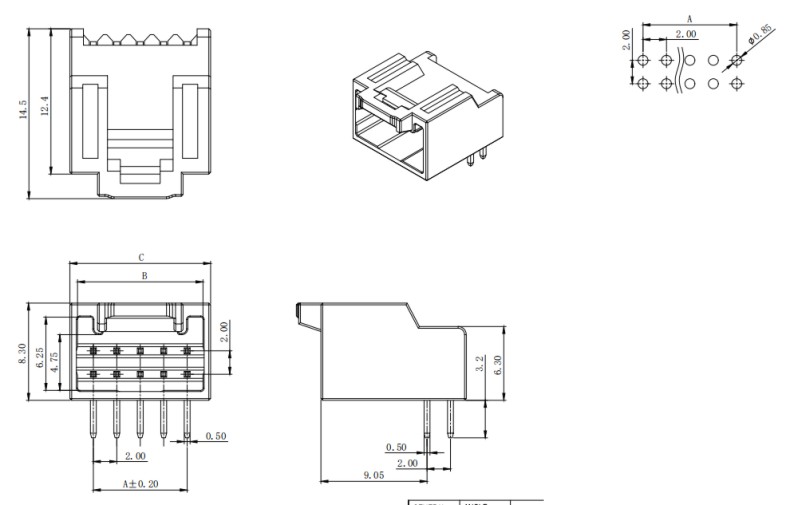 [501876] 2.0Pitch Right Angle Pin Header